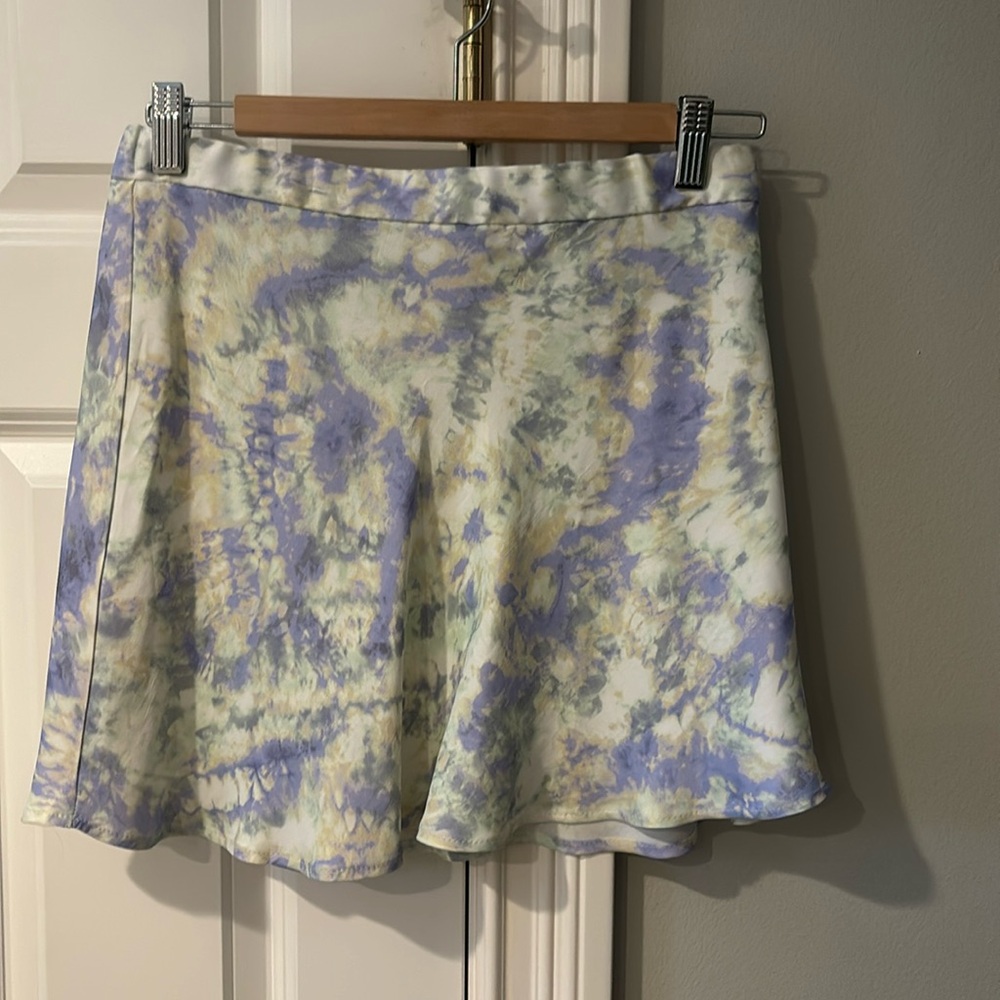 Zara silk-like tie dye skirt